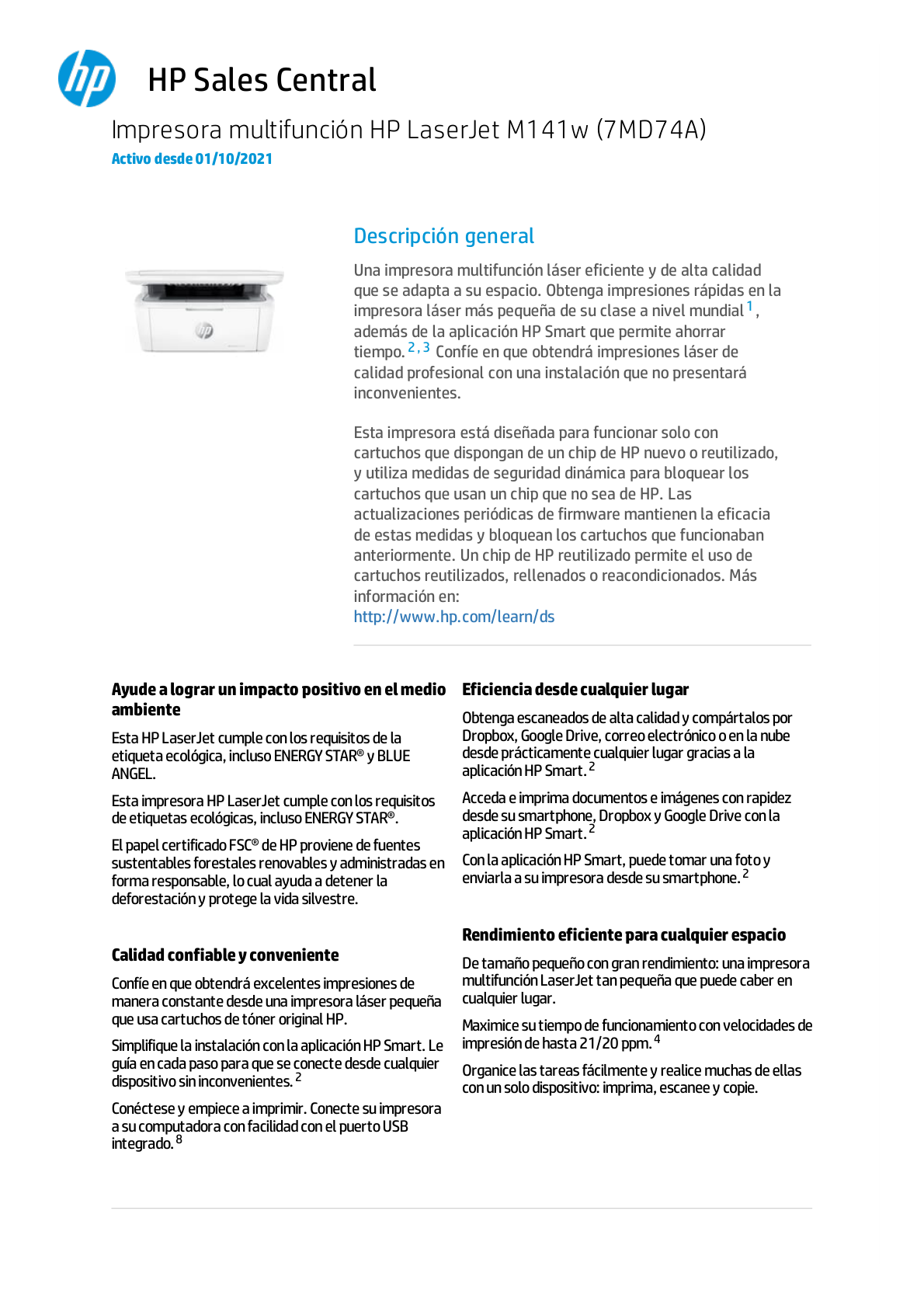 MULTIFUNCIONAL HP LASERJET M141W MONOCROMATICA 21PPM