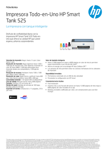 Multifuncional HP Smart tank 525 tinta continua Impresora/Escaner/Copiadora 12ppm Color