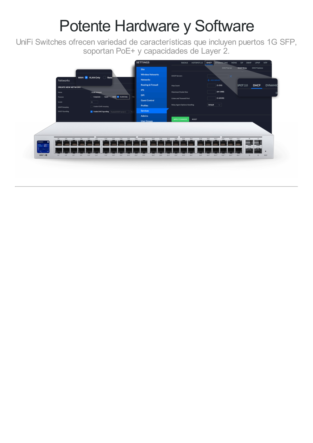 UniFi Switch USW-24-POE Gen2, Capa 2 de 24 puertos (16 puertos PoE 802.3af/at + 8 puertos Gigabit) + 2 puertos 1G SFP, 95W, pantalla informativa