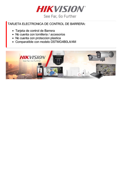 Tarjeta de Control de Barrera DS-TMG4B0-LA/4M y DS-TMG4B0-RA/4M