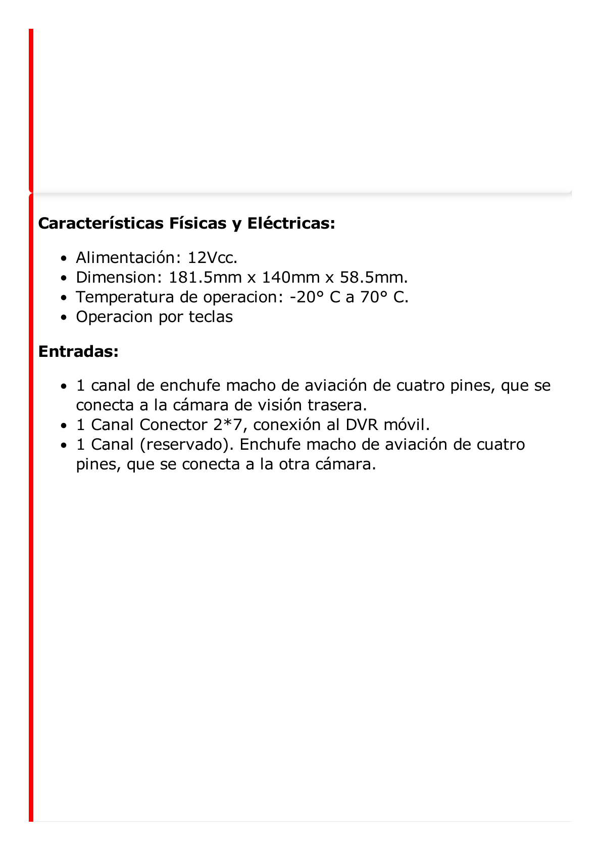 Monitor y Botones de 10.1" LCD / Compatible con DVR Móvil HIKVISION / Conector VGA