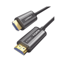 Cable HDMI de 50 Metros por Fibra Óptica 4K@60Hz | Fibra de 4 núcleos + Cobre estañado de 7 núcleos | Compatible con HDMI 2.0 | Alta velocidad 18 Gbps | 3D | HDR | Carcasa de  Zinc | Premium | 2 Años de Garantía.