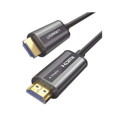 Cable HDMI de 50 Metros por Fibra Óptica 4K@60Hz | Fibra de 4 núcleos + Cobre estañado de 7 núcleos | Compatible con HDMI 2.0 | Alta velocidad 18 Gbps | 3D | HDR | Carcasa de  Zinc | Premium | 2 Años de Garantía.