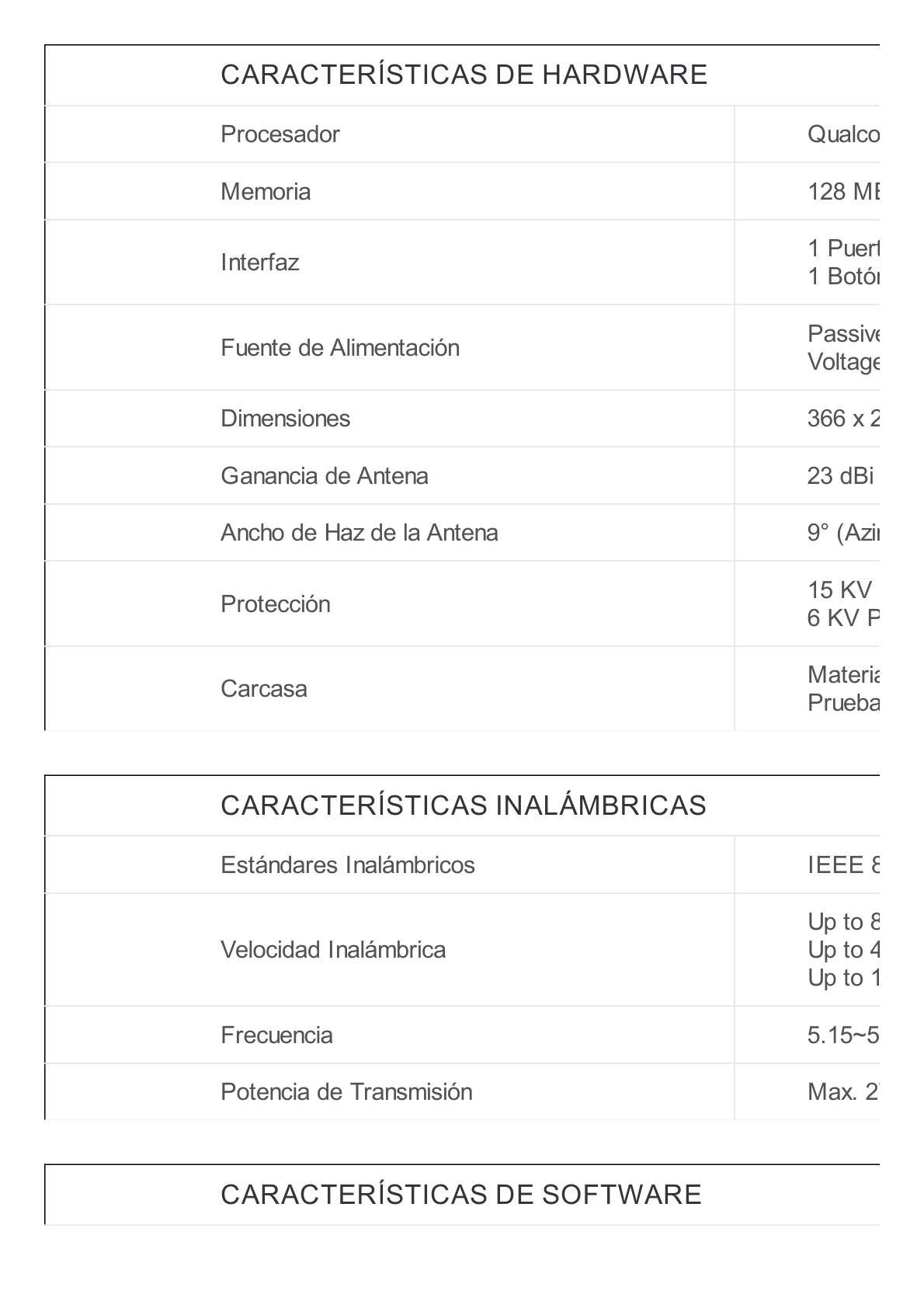 CPE de Exterior de 5 GHz AC 867 Mbps, Antena direccional de 23 dBi, potencia de 29 dBm, PoE pasivo