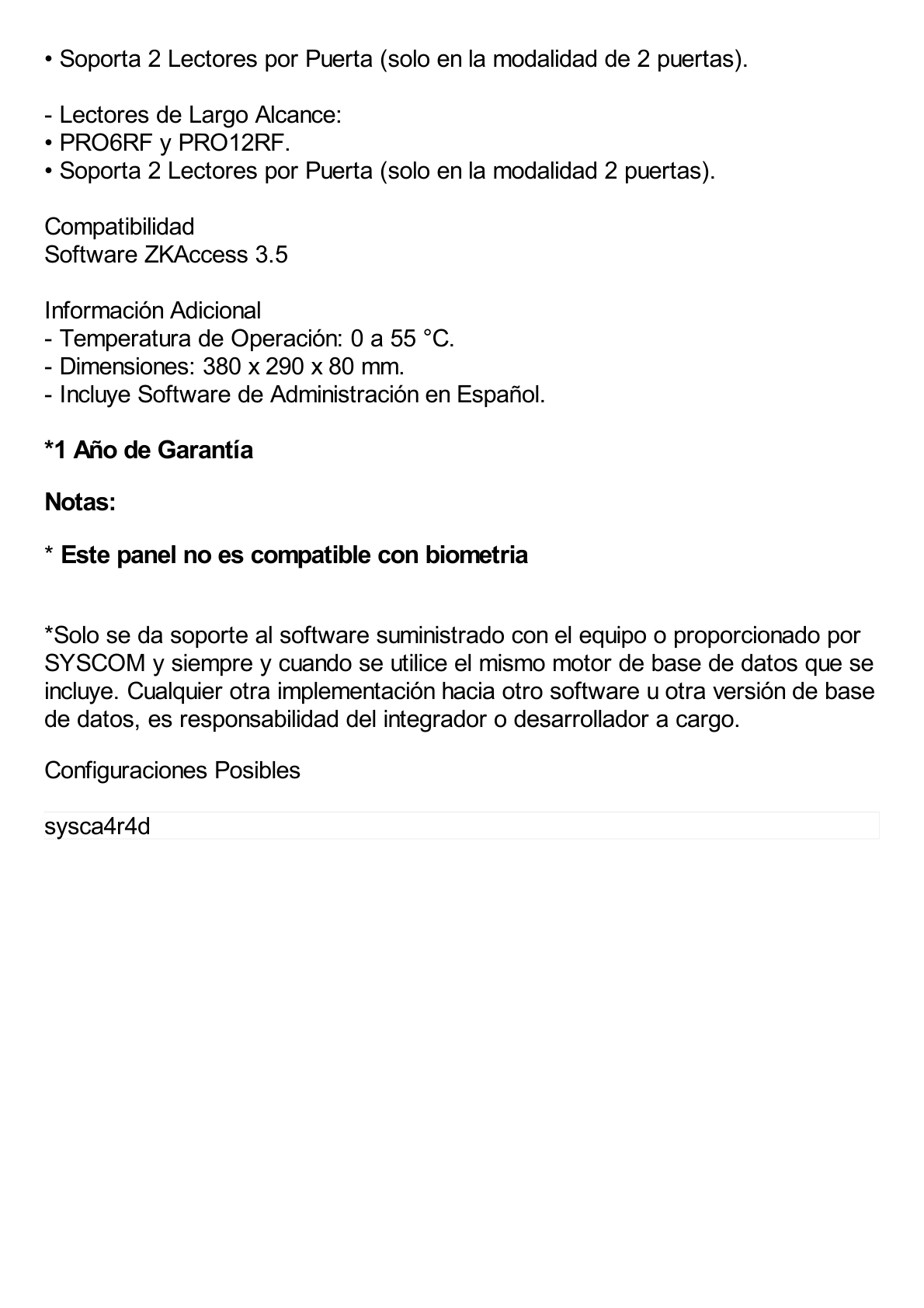 C3400 Panel de Control de Acceso para 4 Puertas / Fácil Administración / 30,000 Tarjetas / Incluye Gabinete y Fuente de Alimentación 12Vcc/3A / Software GRATIS