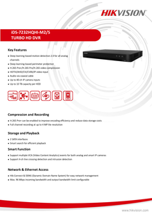 Dvr Hikvision 32 Canales 5 Mpx lite turbohd 8 Canales ip / 2 Bahias de Disco Duro/ 32 Canal de audio por Coaxitron