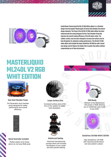 Enfriamiento Liquido Cooler Master MasterLiquid ML240L V2 RGB White Edition 2*120mm 650-1800RPM