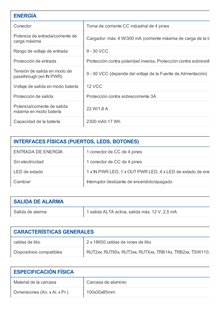 UPS industrial para (RUT2xx, RUT9xx, RUTXxx, TRBxxx) 2300 mAh 17 Wh, 12 volts de salida