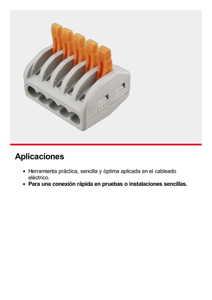 Conector Compacto para 1 Cable de Entrada 4 Cables de Salida / Cables Compatibles 12AWG-28AWG