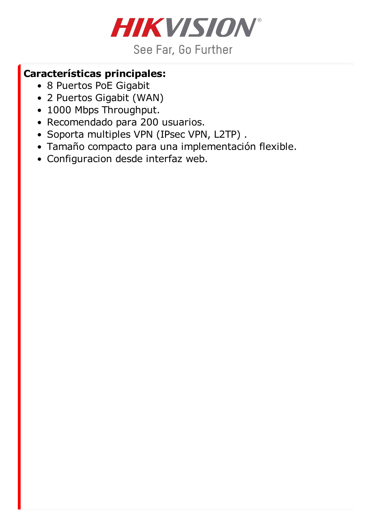 Router Gigabit PoE+ / Ideal para Access Point (AP) / 8 Puertos Gigabit PoE+ / 2 Puertos WAN / Hasta 200 clientes