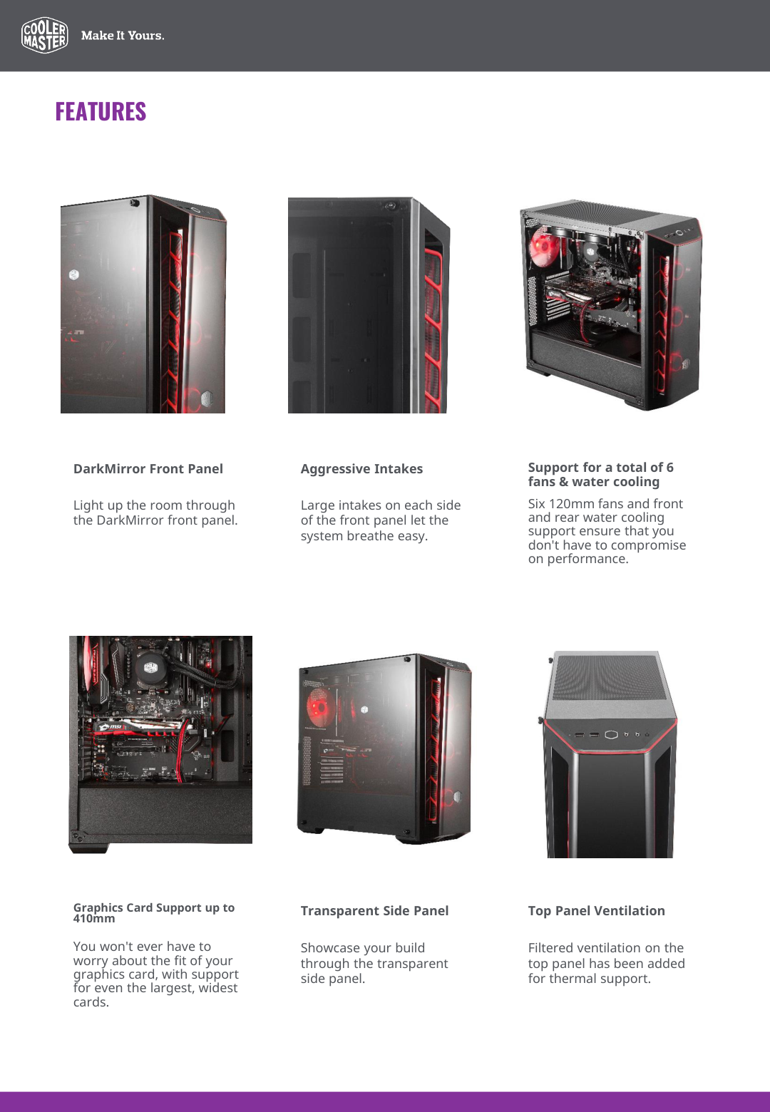 Gabinete Cooler Master MASTERBOX MB520  ATX/EATX/Micro ATX/Mini-ITX 3 Ventilladores ARGB