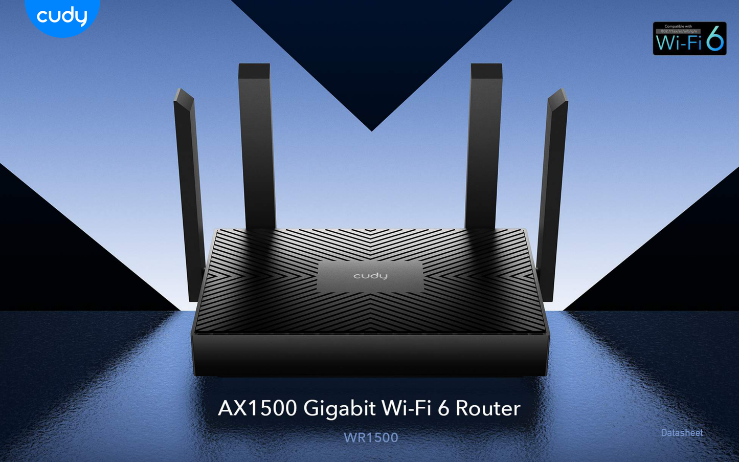 Router Wi-Fi 6 Cudy WR1500 AX1500 OFDMA  Beamforming y MU-MIMO 1 x WAN y 3 x LAN gigabit con 4 antenas externas alta ganancia