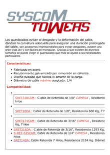 Cuello/ Guardacabo/ Rozadera para Cable de 1/4" de Acero Galv. por Inmersión.