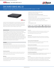 DVR Dahua DH-XVR5108HS-4KL-I3 8 canales 4k wizsense +8 ip hasta 16 canales ip reconocimiento facial IA