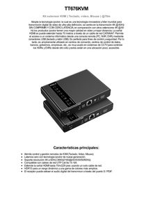 Kit extensor KVM (HDMI y USB) hasta 70 metros / Resolución 4K @ 60 Hz/ Cat 6, 6a y 7 / IPCOLOR / CERO LATENCIA / HDR10 / Salida Loop / Puerto S/PDIF / Uso 24/7 / Transmite el Video y Controla tu DVR vía USB a distancia.