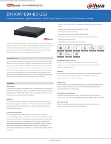 DVR Dahua DH-XVR1B04-I-SSD 4 canales 1080 p lite con disco ssd de 512 gb especializado para videovigilancia wisense h265 4 canales con smd plus busqueda inteligente