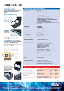 Miniprinter Starmicronics BSC-10UD-24 GRY  Termica Interfaces Usb- Serial con Auto-cutter Incluye Cables Usb