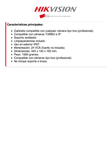 Gabinete para cámaras tipo BOX (Profesional) / Exterior IP67 / Limpia parabrisas integrado / Ventilador Integrado