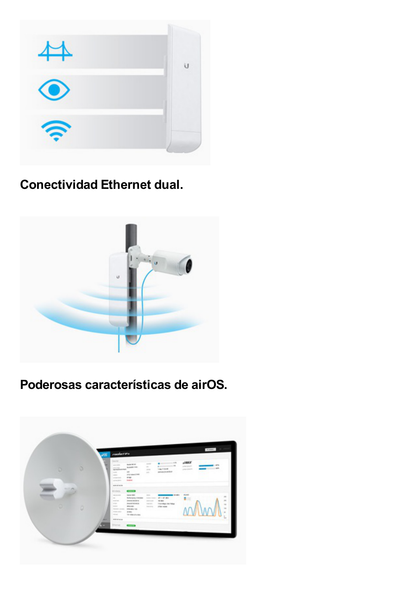 NanoStation airMAX M2 CPE,  hasta 150 Mbps, frecuencia 2 GHz (2412-2462 MHz) con antena integrada de 11 dBi