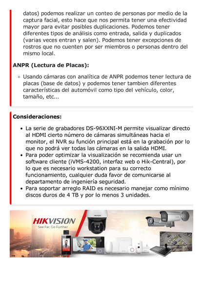 [Doble Poder de Decodificación] NVR 32 Megapixel (8K) / 64 Canales IP / AcuSense / ANPR / Conteo de Personas / Heat Map / 16 Bahías de Disco Duro / 2 Tarjetas de Red / Soporta RAID con Hot Swap / 2 HDMI en 8K / Soporta POS / Alarmas I/O / AC