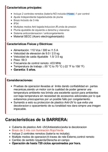 Barrera Vehicular USO CONTINUO 5,000,000 Ciclos MCBF / Brazo INCLUIDO de 3 mts Iluminación Rojo/Verde / Apertura en 2 Seg (Ajustable) / Cambio de sentido en campo