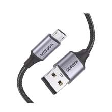 Cable USB-A a Micro USB | 1 Metro | Carga Rápida | QC 3.0/2.0 | FPC | AFC | Transferencia de datos de 480 Mbps | Recarga hasta 18W | Protección Integrada | Caja de Aluminio | Nylon Trenzado | Color Negro.