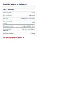 UFiber Tranceptor convertidor de SFP+ a RJ45, velocidades 10/5/2.5/1G