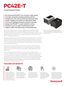 Impresora de Etiquetas Honeywell PC42E-TB02200 Usb Ethernet 4In 200 Dpi Centro 1/2 Y 1In  incluye fuente de poder -- cable de corriente se vende por separado