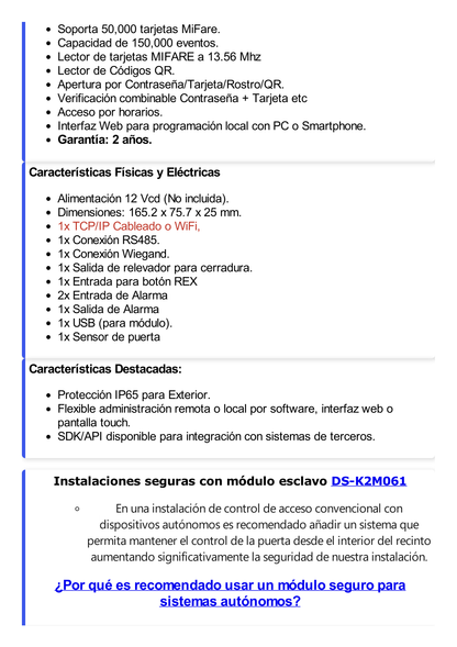 Terminal Facial Min Moe WiFi / Lector de QRs Físico de Alta Velocidad / 6,000 Rostros / Pantalla 7" / Administrable en la Nube con Hik-Connect 6 / Exterior IP65