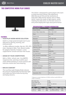 Monitor Cooler Master 23.8 GA241 Gaming 1920x1080 FHD 100Hz 1ms CMI-GA241-US