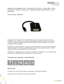 Adaptador Mini Displayporta a DVI 1920X1200 convertidor pasivo color negro