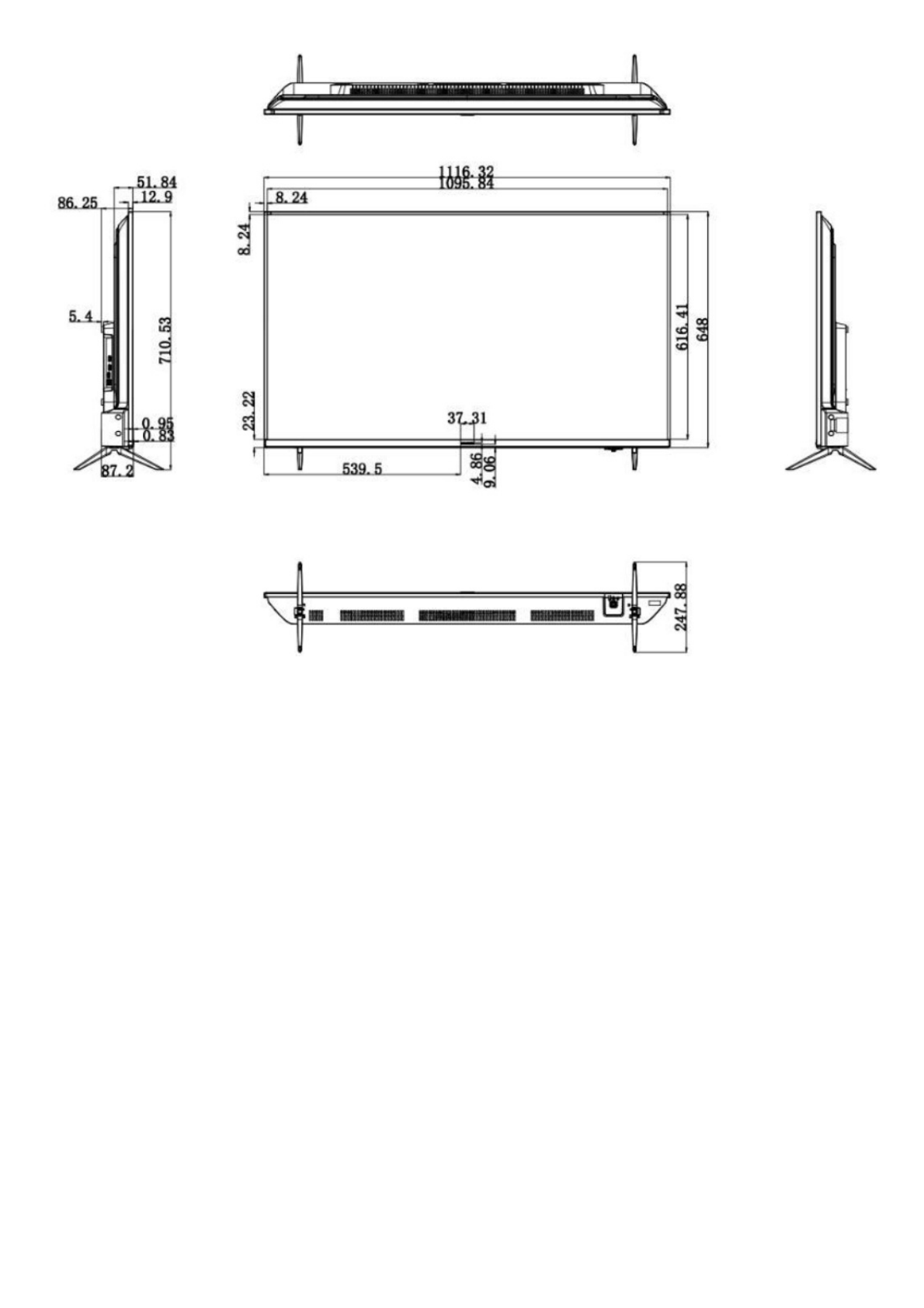 Monitor LED 4K de 50" / Entrada HDMI-VGA / Compatible con Montaje VESA (200 X 200) / Bocinas Integradas / Uso 24/7