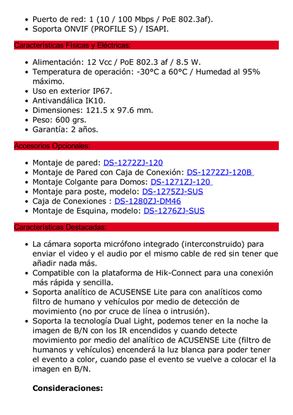 [Dual Light + 2 Micrófonos Integrados] Domo IP 4 Megapixel / Lente 2.8 mm / 30 mts Luz Blanca + 30 mts IR / ACUSENSE / Exterior IP67 / IK10 / WDR 120 dB / PoE / ONVIF / Micro SD / Metal / ACUSEARCH