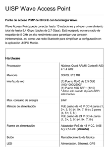 UISP Access Point Multipunto Tecnología Wave en 60 Ghz, hasta 15 estaciones, hasta 5.4 Gbps, respaldo en 5 Ghz. 1 puerto SFP+ 10G, 1 puerto 2.5g Gbps, con GPS