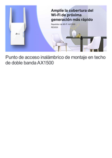 Repetidor / Extensor de Cobertura WiFi AX 1500 Mbps, doble banda 2.4 GHz y 5 GHz, con 1 puerto 10/100/1000 Mbps