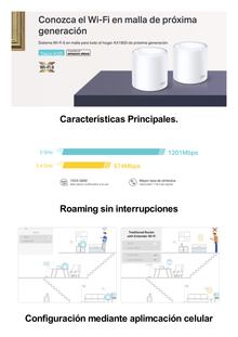 Kit 3 Routers Inalámbricos MESH Interior para Hogar / Doble Banda Wi-Fi 6 AX1800 Mbps / 2 Puerto Gigabit WAN/LAN / 2 Antenas Internas / Administración Mediante la App Deco (iOS, Android) / Protección HomeShield