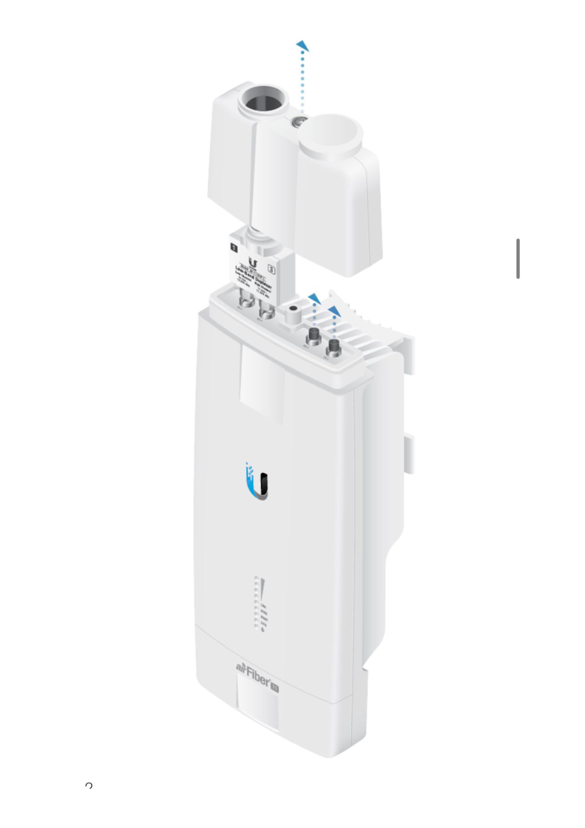 Radio de Backhaul de alta capacidad hasta 1.2 Gbps, banda licenciada 11 GHz (10.7-11.7 GHz), Incluye antena AF-11G35 y un duplexer banda baja AF-11-DUP-L