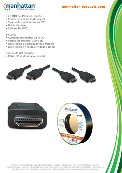 CABLE MANHATTAN HDMI 1.3 M-M 7.5M