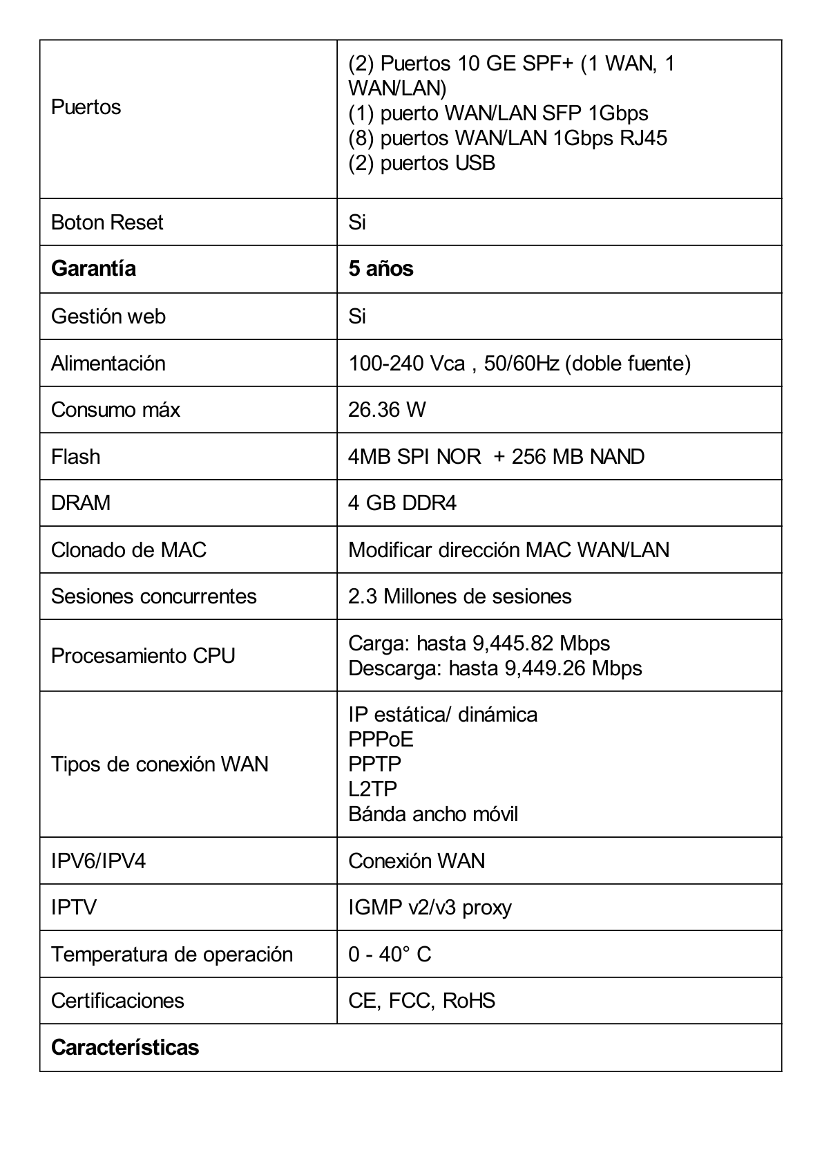 Router Omada VPN /  SDN Multi-WAN 10G / 1 Puerto WAN SFP+ 10G / 1 Puerto WAN/LAN SFP+ 10G / 1 Puerto WAN/LAN SFP 1G / 8 puertos LAN/WAN 1G / 2 Puertos USB / 2.3 Millones Sesiones Concurrentes / Administración Centralizada OMADA SDN.