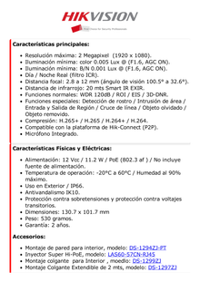 Mini Domo PTZ IP 2 Megapixel / 4X Zoom / H.265+ / 20 mts IR EXIR / WDR / PoE / IK10 / Exterior IP66 / Ultra Baja Iluminación / Micrófono Integrado / PoE / microSD