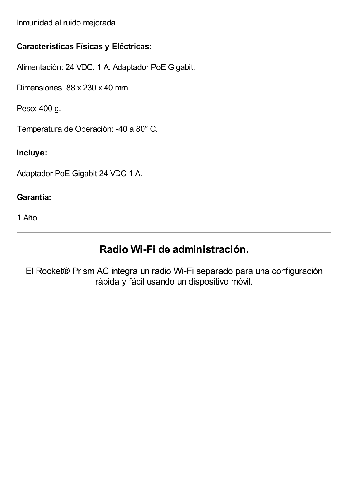 Radio Estación Base airMAX AC GEN2 hasta 500 Mbps, 5 GHz (5150 - 5875 MHz) con tecnología airPrism