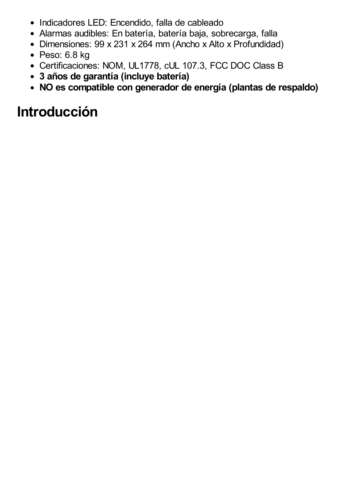 UPS de 850 VA/510 W, Topología Línea Interactiva, Entrada 120 Vca NEMA 5-15P, Onda Senoidal Pura, Tipo Torre, Con 10 Tomas NEMA 5-15R