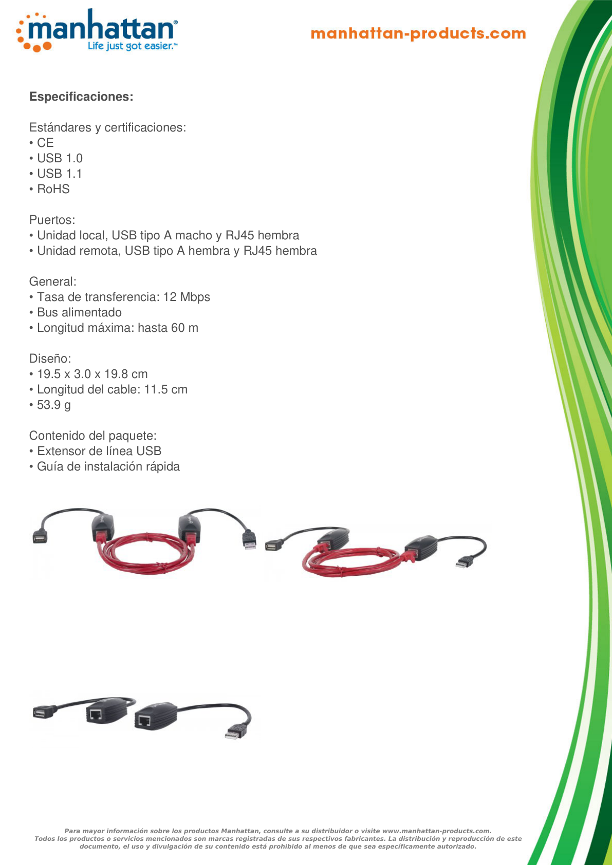 CABLE USB EXTENSION  VIA RJ45