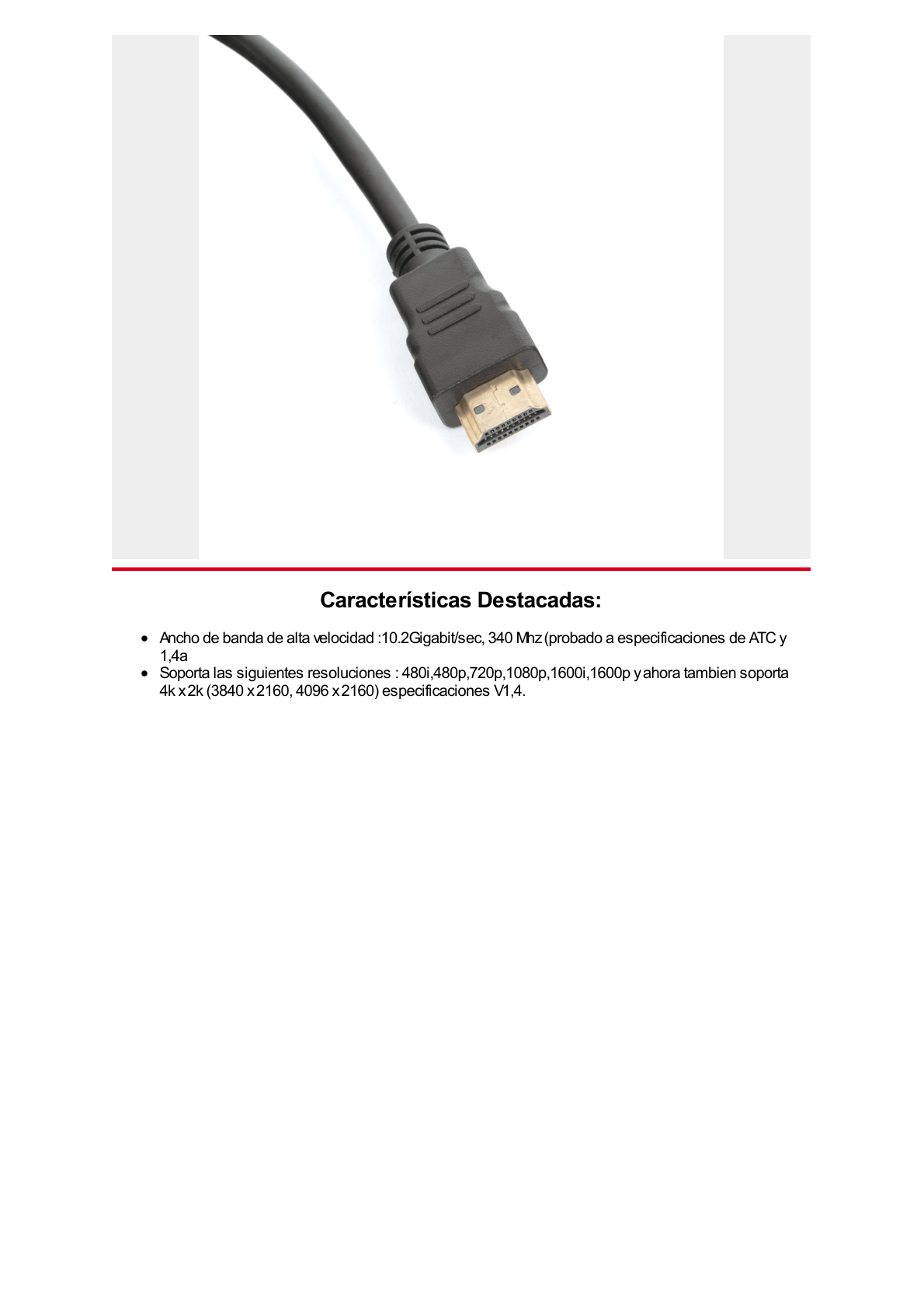 Cable HDMI de 1 Metro (High Speed) / Resolución 4K / Soporta Canal de Retorno de Audio (ARC)/ Soporta 3D / Blindado para Reducir Interferencia / Chapado en Oro / Alta Resistencia y Durabilidad.