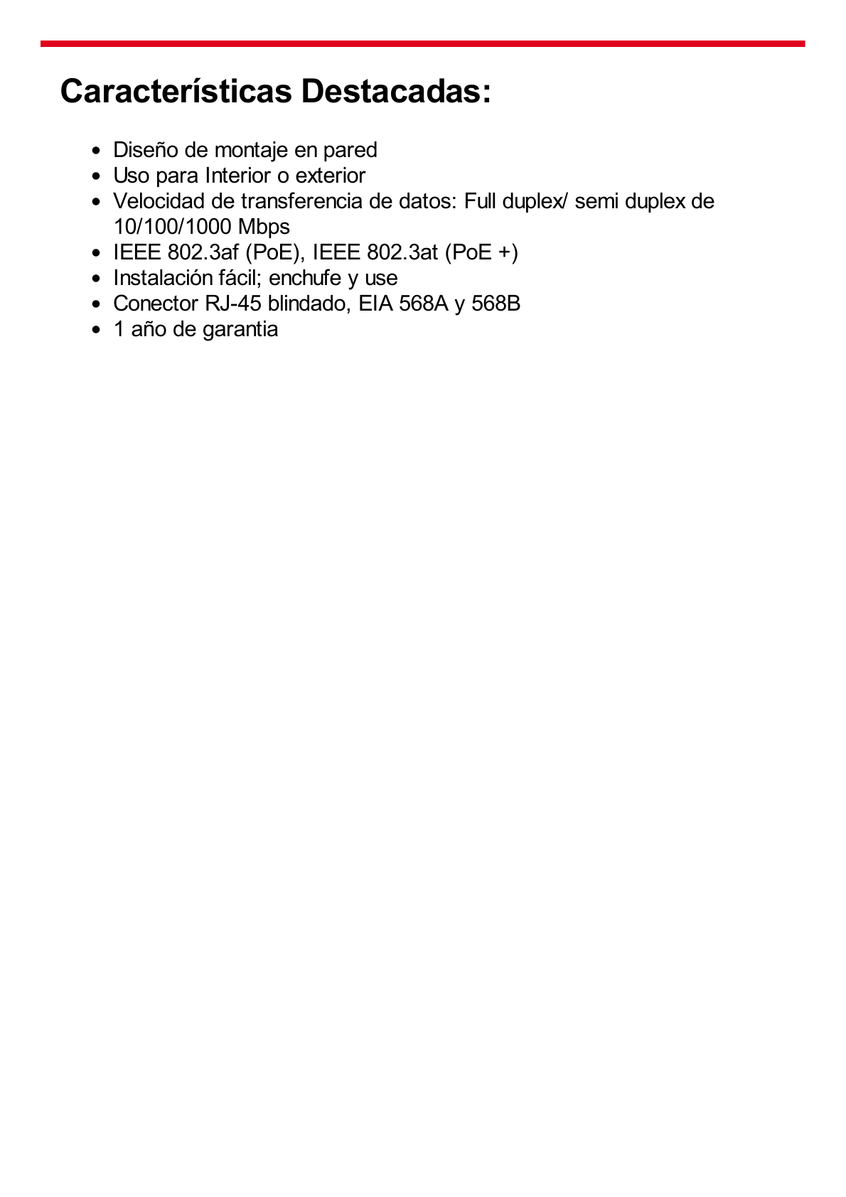 Extensor PoE/ 100 Metros / Intemperie (IP66) / 60 Watts / 1 puerto @ 2 salidas a 30 W  / No requiere fuente de alimentación adicional