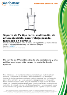 SOPORTE MANHATTAN PARA TV TIPO CARRO 60 A 100 PULG 100KG 461672