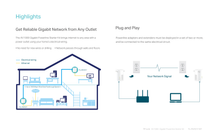 Kit (2 piezas) Adaptador TP-Link Powerline gigabit TL-PA7017 KIT HomePlug AV2 hasta 1000Mbps 1 puerto RJ45 plug and play