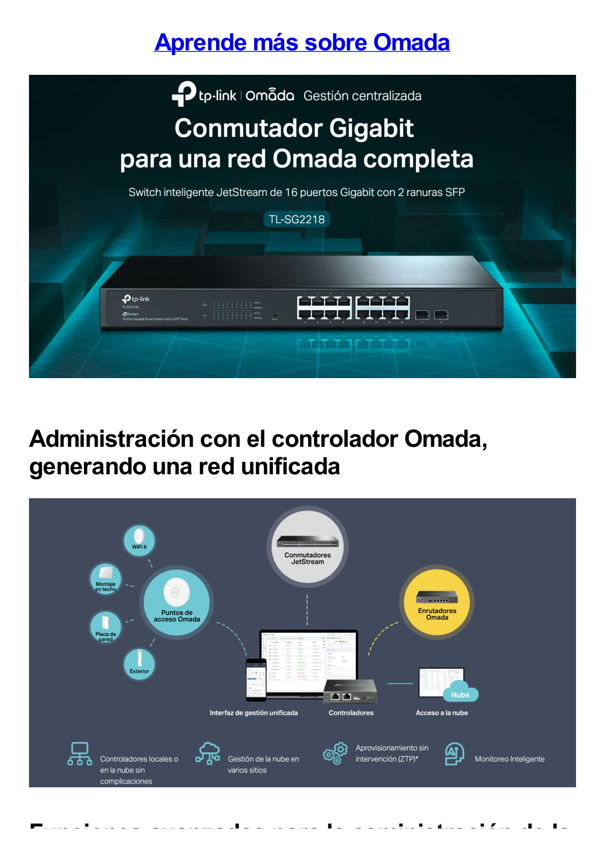 Switch Omada SDN Administrable / 16 puertos Gigabit y 2 puertos SFP / Funciones sFlow, QinQ y QoS / Administración centralizada OMADA