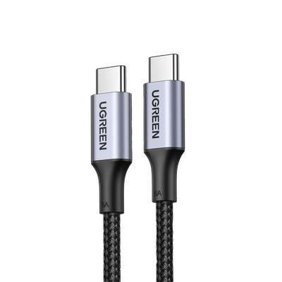 Cable USB-C a USB-C | 2 Metros | Carga Rápida de hasta 100W | Transferencia de datos 480 Mbps | PD3.0 | QC4.0/3.0/2.0 | FPC | AFC | Protección Integrada| Caja de Aluminio | Nylon Trenzado | Amplia Compatibilidad | Color Negro.