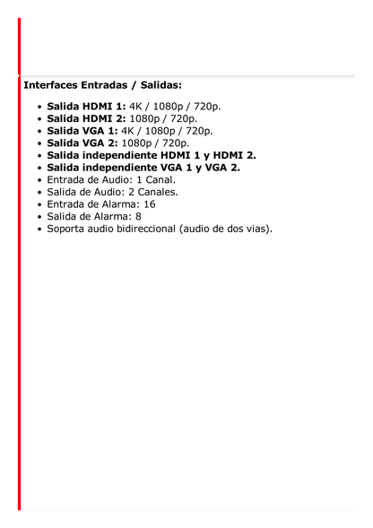 NVR 12 Megapixel (4K) / 32 Canales IP / Soporta Cámaras  AcuSense / 16 Bahías de Disco Duro / 2 Tarjetas de Red / Soporta RAID con Hot Swap / HDMI en 4K / Soporta POS